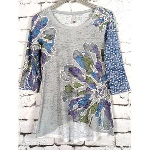 WHIMSY ROSE Waffle-Knit Thermal Sublimation Tunic Artsy USA-Made Medium
